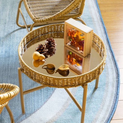 U6241 300601 Washable Wicker Mirrored Table Env 1