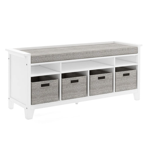 G76802 Martha Stewart Living and Learning Kids' Storage Bench White | Linen White
