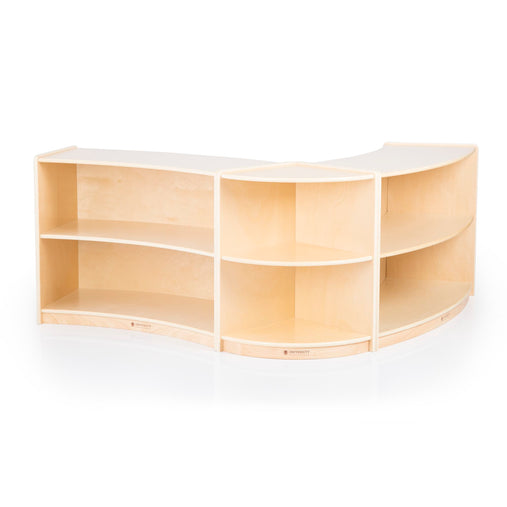 U42131 2-Shelf Left Curved Storage 24in Birch Plywood Group2