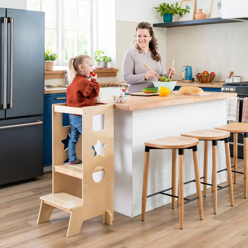 G98310 Jr. Kitchen Helper Step-up Natural Lifestyle 1