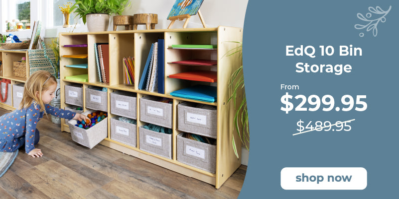 Click to shop EdQ  10 Bin Storage Shelf