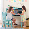 Guidecraft Kids Media Desk, Hutch and Chair Set - Teal