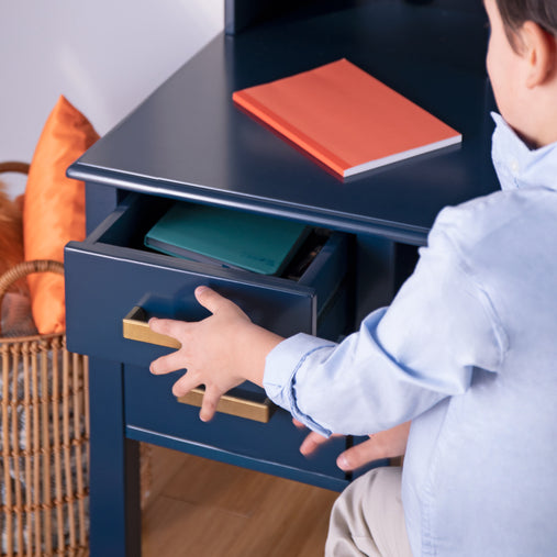  Guidecraft Taiga Desk, Hutch and Chair - Gray: Kids