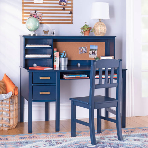 G27652 Taiga Desk and Hutch Navy Main Image Crop