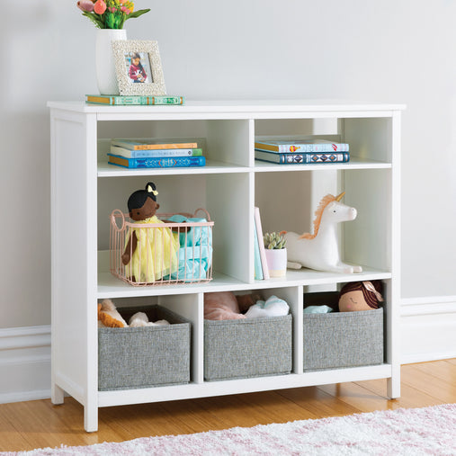 Martha Stewart Kids' Jr. Bookcase with Bins Creamy White