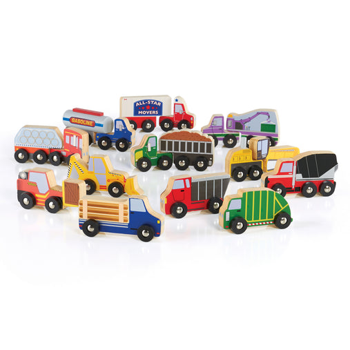 Guidecraft Wooden Truck Collection Set of 12 G6718 02