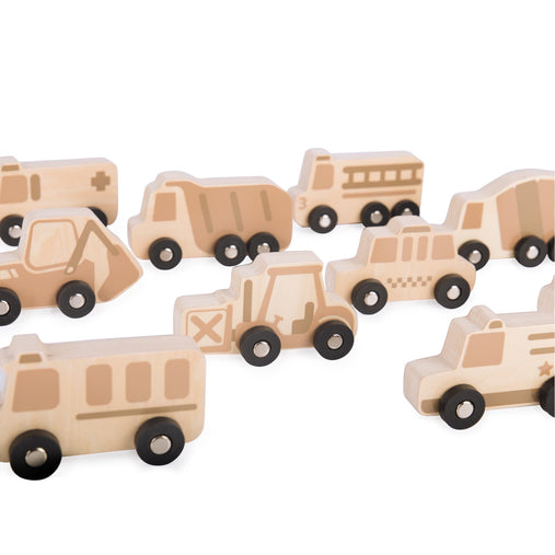 G6726 Mini Wooden Trucks Set of 10 Crop