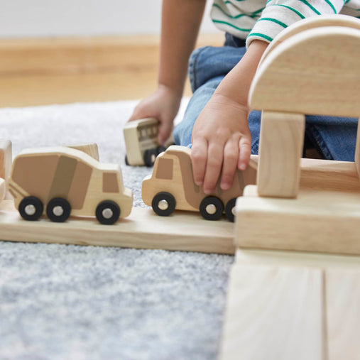 G6726 Mini Wooden Trucks Set of 10 Detail2