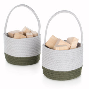 G6752 Woven Block Baskets Propped