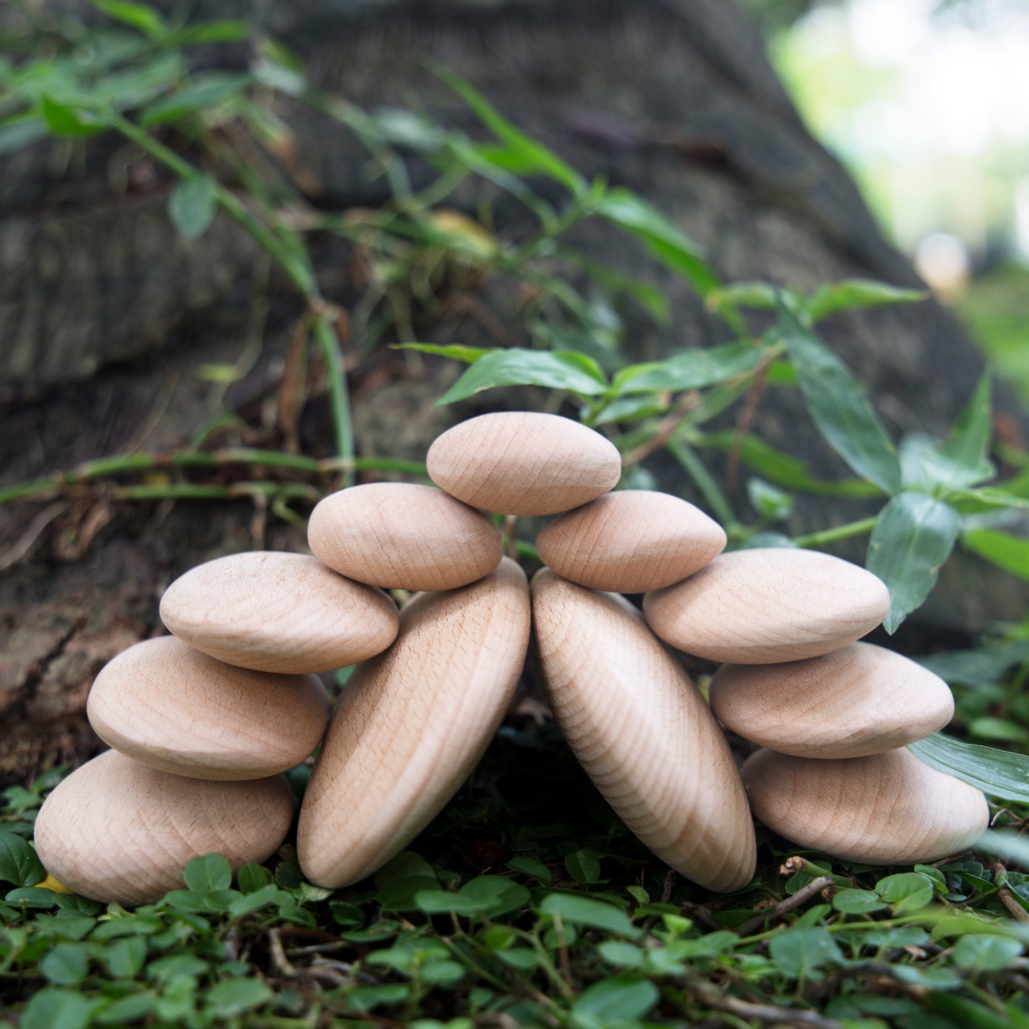 Wood Stackers - River Stones