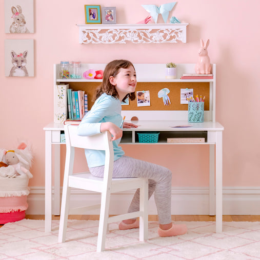 Martha Stewart Living and Learning Kids' Desk with Hutch and Chair Navy