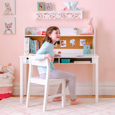 G76808 Martha Stewart Living and Learning Kids' Desk with Hutch and Chair White_Lifestyle1
