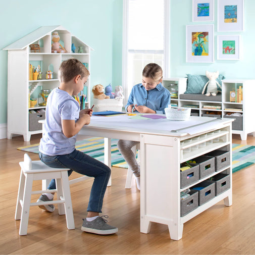  hhseyewell Craft Table for Kids Clear Cut Transparent  Perfection 24“X24“ Side Sprayed Reception Counter Kids Craft Organizers and  Storage : 辦公用品