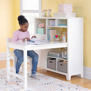 Martha Stewart Kids' Media System with Desk Extension Creamy White