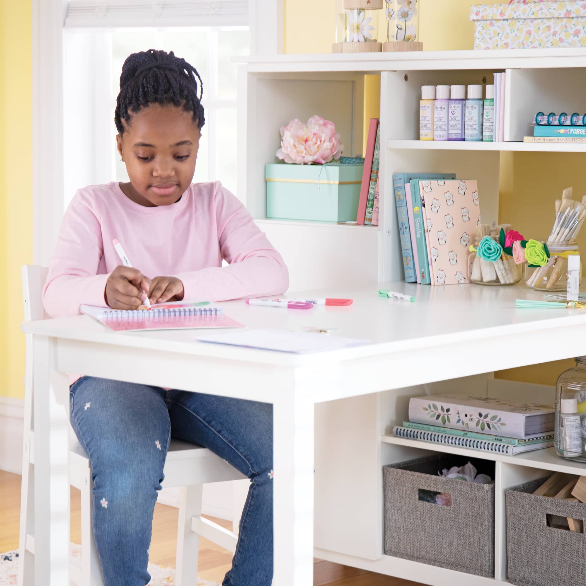 Martha Stewart Kids Media System with Desk Extension and Chair Guidecraft