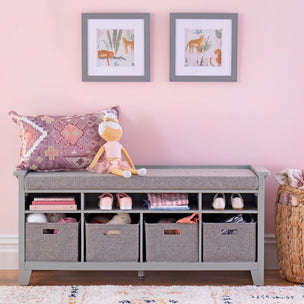 Martha Stewart Living and Learning Kids' Storage Bench Gray