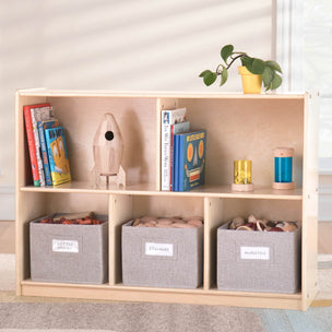 G80313 EdQ Two Shelf Compartment Storage 30in Natural