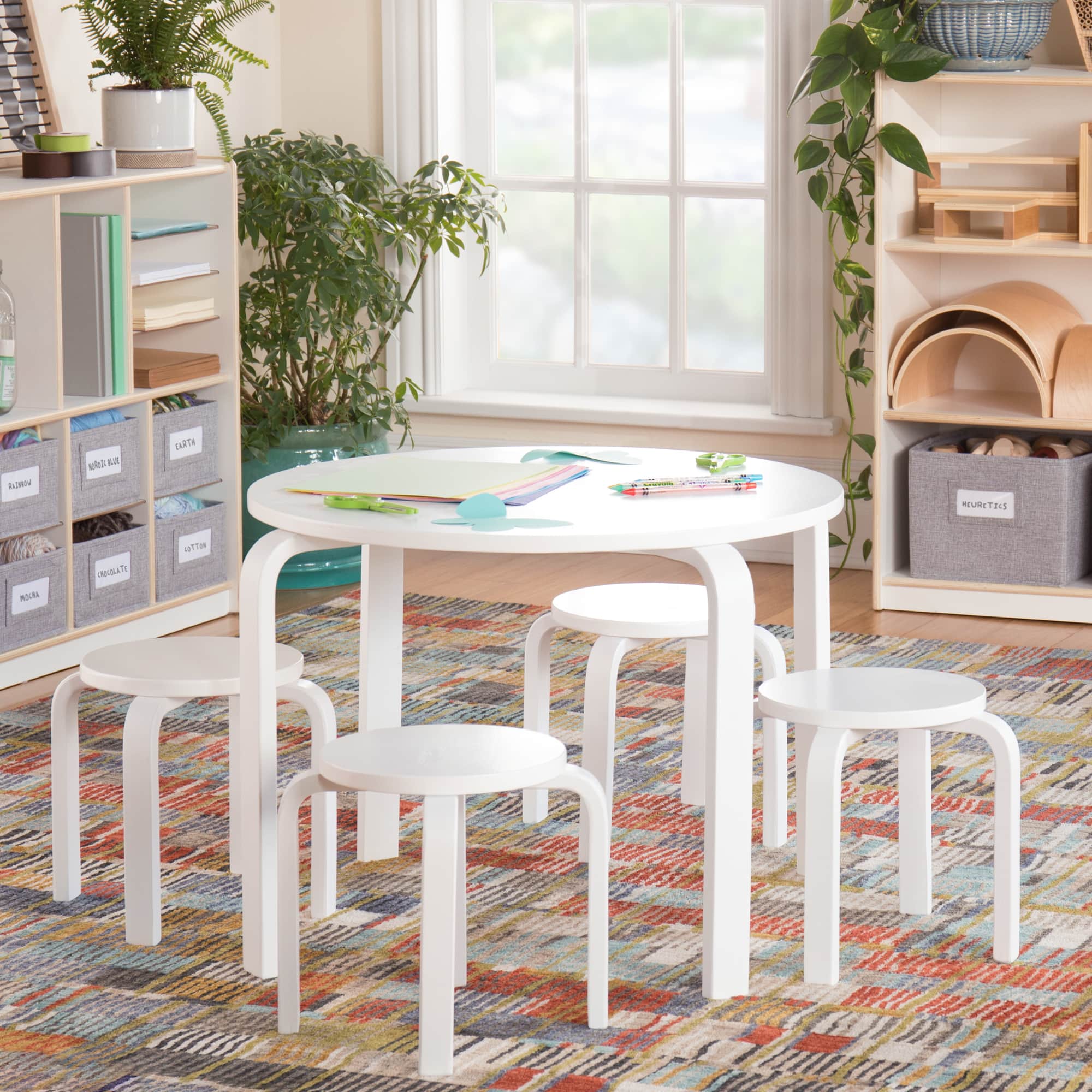 Scandi kids table and chairs hot sale