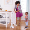 Contemporary Kitchen Helper Stool with 2 Keepers White
