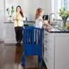 Contemporary Kitchen Helper Stool with 2 Keepers Gray