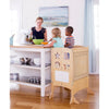 Guidecraft Kitchen Helper Stool with 2 Keepers - Double - Natural Double