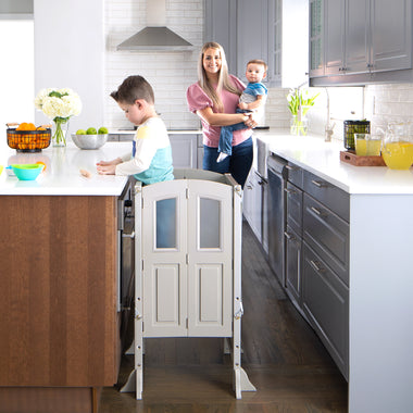Martha Stewart Kitchen Helper Stool with 2 Keepers - Taupe