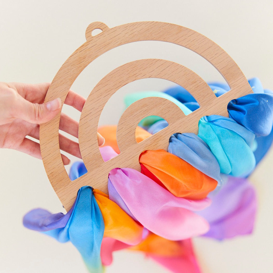 Sarah's Silks Rainbow Playsilk Display – Guidecraft