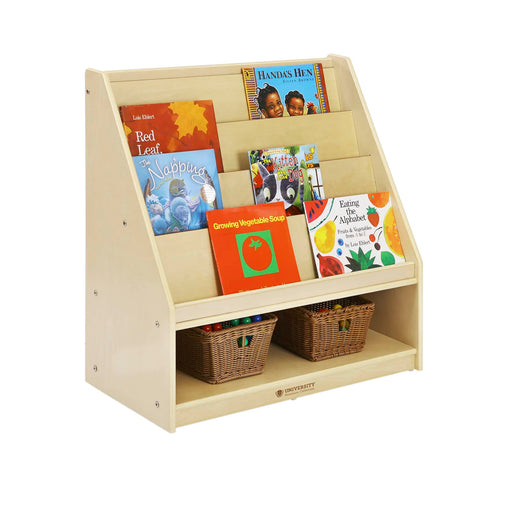 U22103 30 4-Shelf Book Display wBin Storage Propped