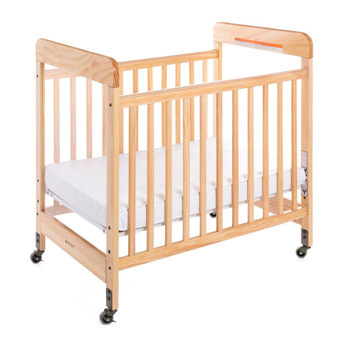 U84000 Safe and Sound Clearview Crib With Mattress Quarter without Blanket