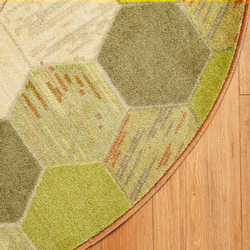 U2444 302425-GR SOP Round Carpet 5ft Green Hex Env Detail 7413