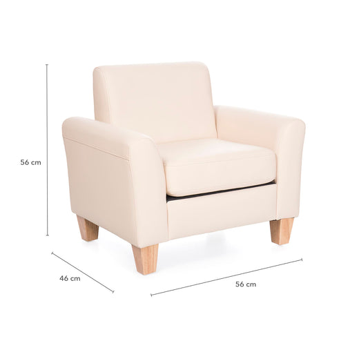 U2416 Tan Vinyl Chair-Dimension Images cm