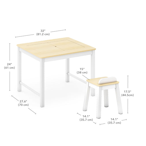G50121 Sensory Activity Table and Stools dimensions
