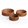 Sense of Place Circle Woven Mirror Tray - Set of 4
