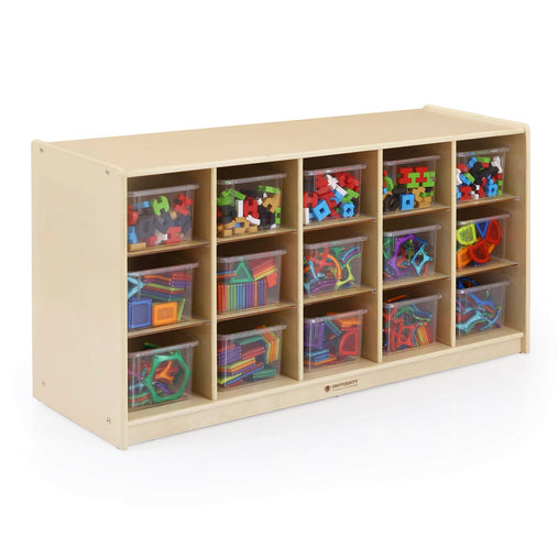 U32101 15 Bin Storage 24 in Birch Plywood Propped
