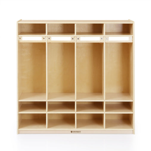 U12103 4 Section Locker Birch Plywood Front