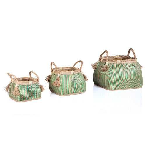 U2421 Sense of Place Woven Baskets Set of 3 Quarter