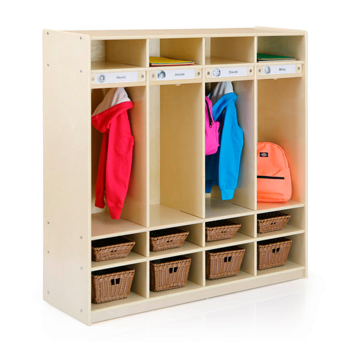 U12103 4 Section Locker Birch Plywood Propped