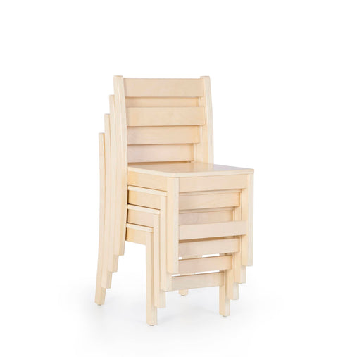 U68103 Stacking Wooden Chair 20 cm 8in Set of 4 Stacked