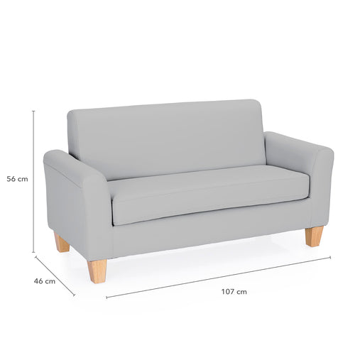 U2417 Gray Vinyl Couch-Dimension Images cm