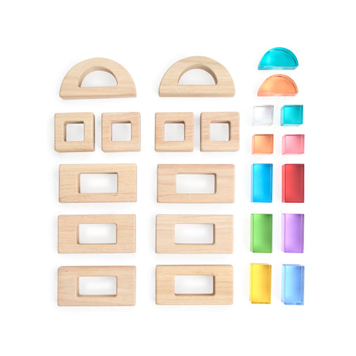 G6832 Wood and Acrylic Unit Block Window Set 24 Pieces Silo 9