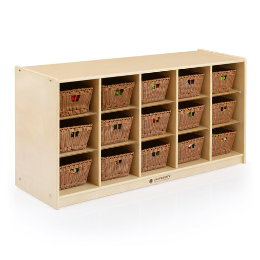 U32101 15 Bin Storage 24 in Birch Plywood Propped