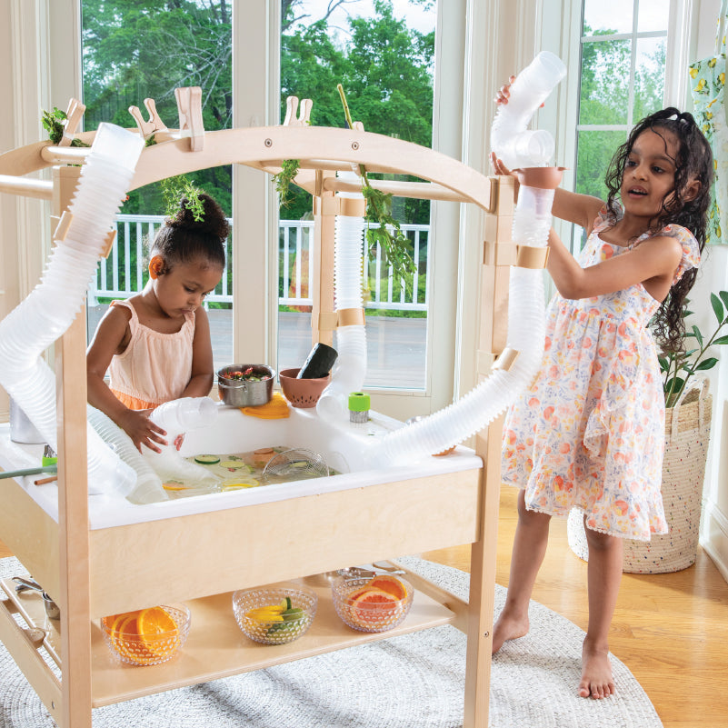 Two sisters playing with the Sensory System-Click to shop