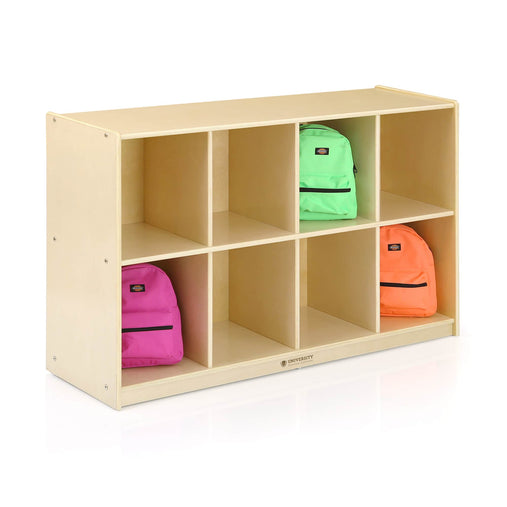 U12105 8 Section Backpack Cubby Birch Plywood_Propped
