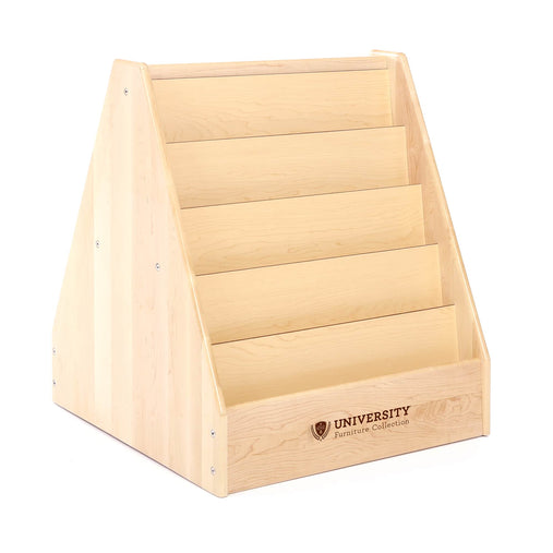 U21102_5-Shelf Book Display 2-Sided 71 cm Solid Maple