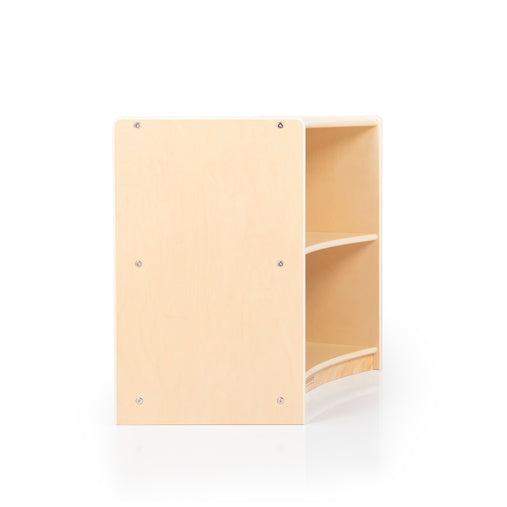 U42132 2-Shelf Right Curved Storage 24in Birch Plywood_Side