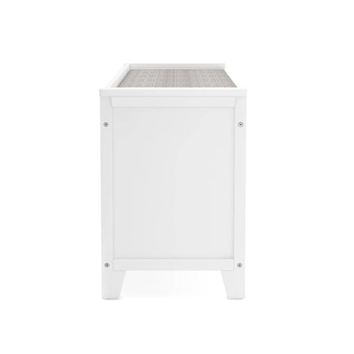 G76802 Martha Stewart Living and Learning Kids' Storage Bench White Side | Linen White