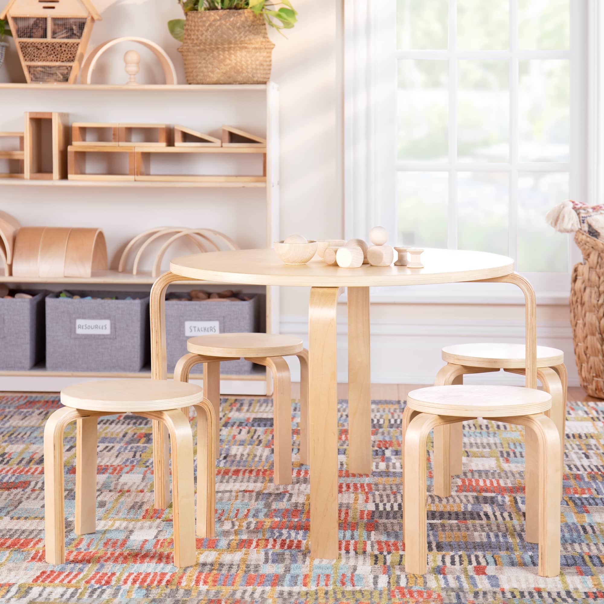 Nordic Toddler Table and Stool Set for Kids Ages 2 and Up – Guidecraft
