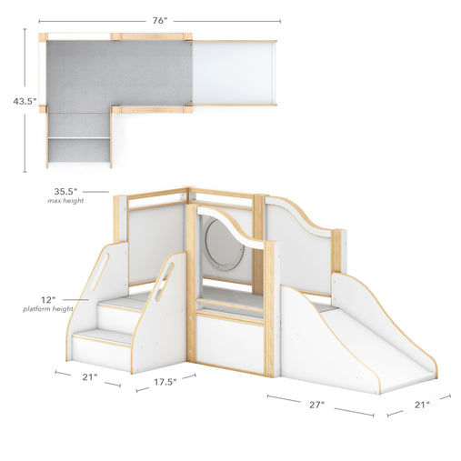 G97113 EdQ Toddler Up Down and All Around Loft White dimensions B | White
