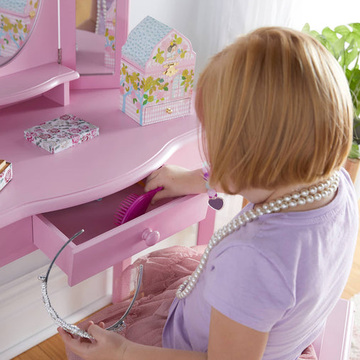 G87403 Vanity and Stool Pink Lifestyle 2 | Pink