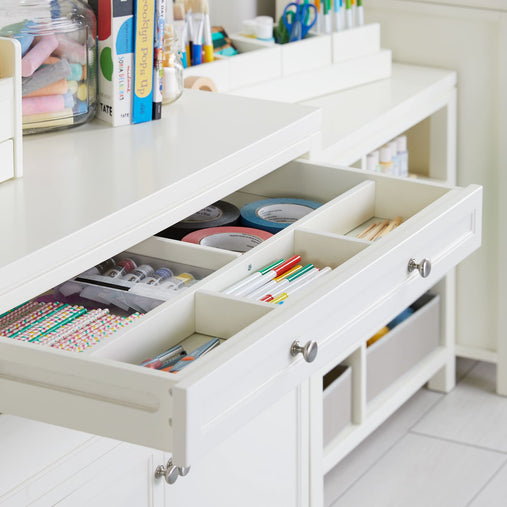 G77101 Martha Stewart Crafting Kids Artwork Storage White Env Detail 1 | Linen White